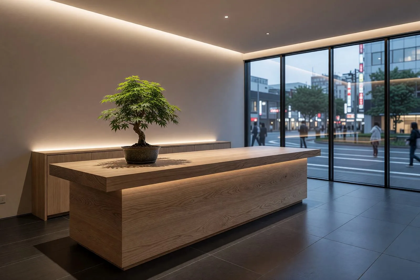 スタジオ受付の内観 / Interior view of the studio reception