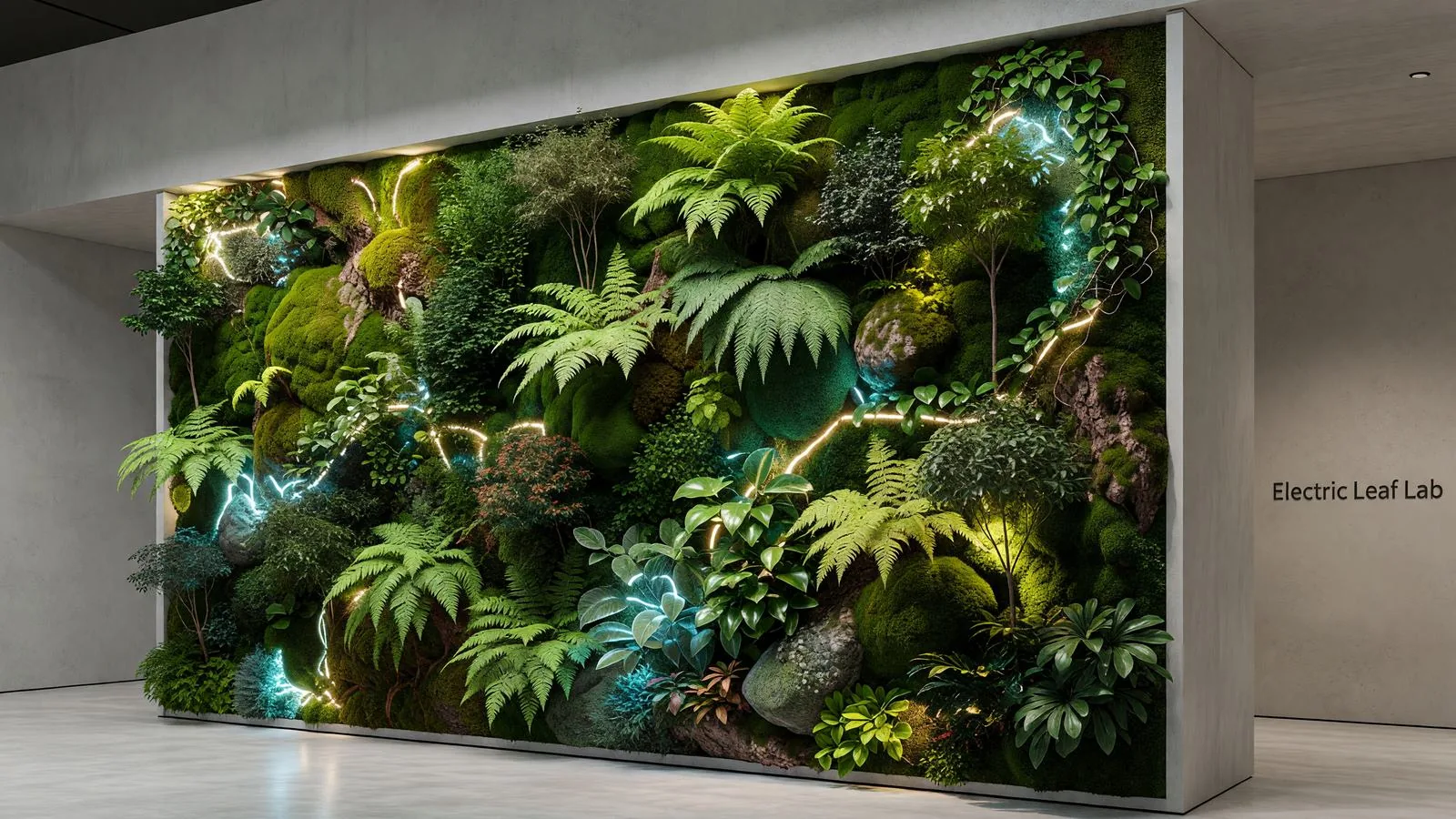 生きた植物の壁面インスタレーション / Living plant wall installation